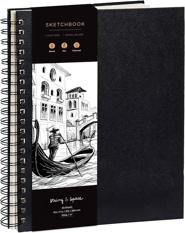Carnet à dessin relié — Spirales A5, papier 200 GSM