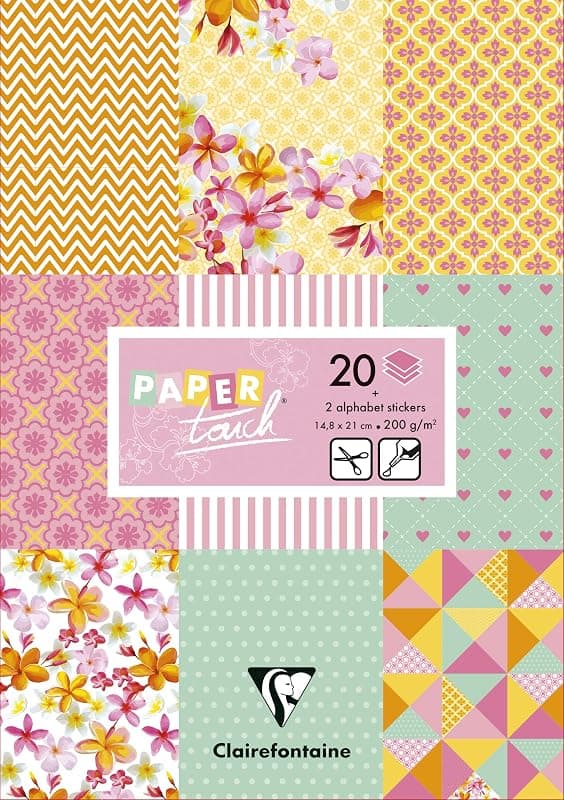 Clairefontaine — Bloc Papier Cartonné Shabby A5 + Stickers