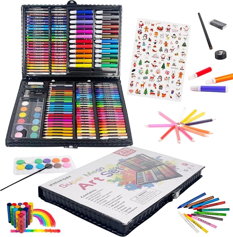 Kinspory — Mallette de dessin et coloriage 278 pièces